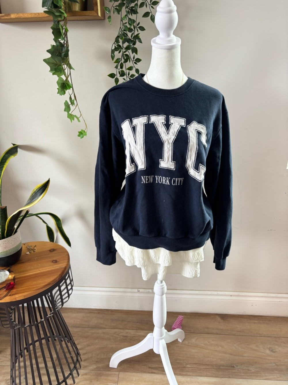 Hollister Navy Pullover with White Logo